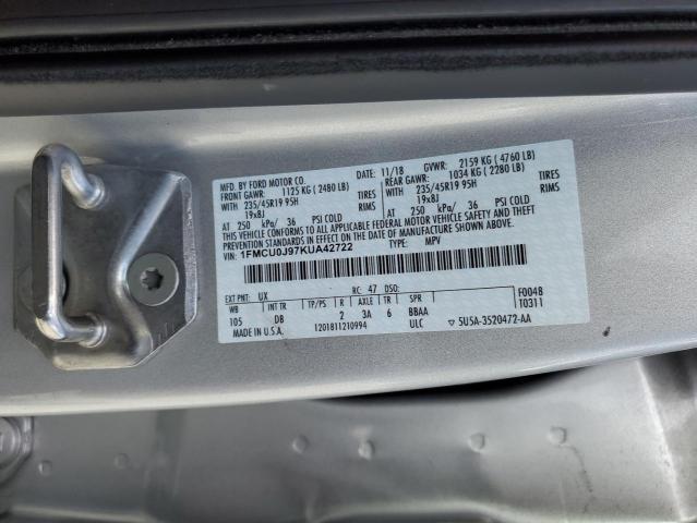 Photo 10 from auction – 2019 FORD ESCAPE TIT with VIN 1FMCU0J97KUA42722