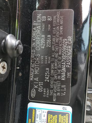 Photo 10 from auction – 2011 KIA OPTIMA LX with VIN KNAGM4A7XB5099029