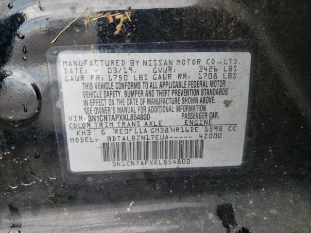 Photo 10 from auction – 2019 NISSAN VERSA S with VIN 3N1CN7APXKL854800