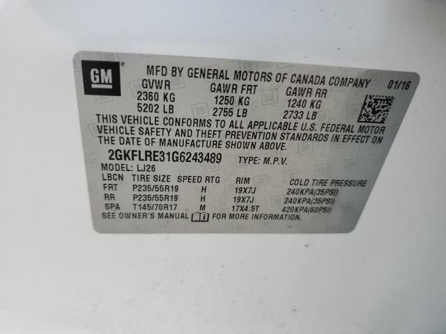 Photo 10 from auction – 2016 GMC TERRAIN DE with VIN 2GKFLRE31G6243489