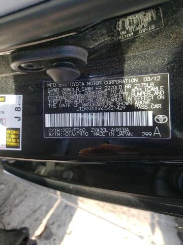 Photo 10 from auction – 2012 TOYOTA PRIUS with VIN JTDKN3DU6C5421429