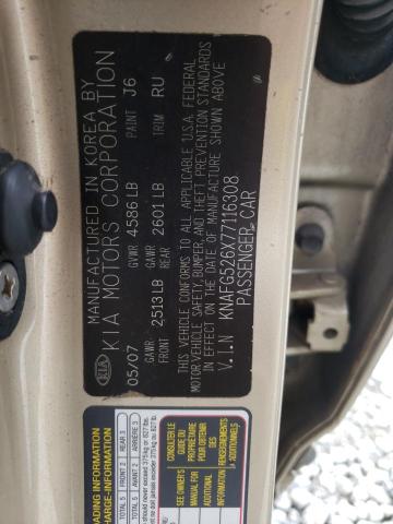 Photo 10 from auction – 2007 KIA RONDO LX with VIN KNAFG526X77116308