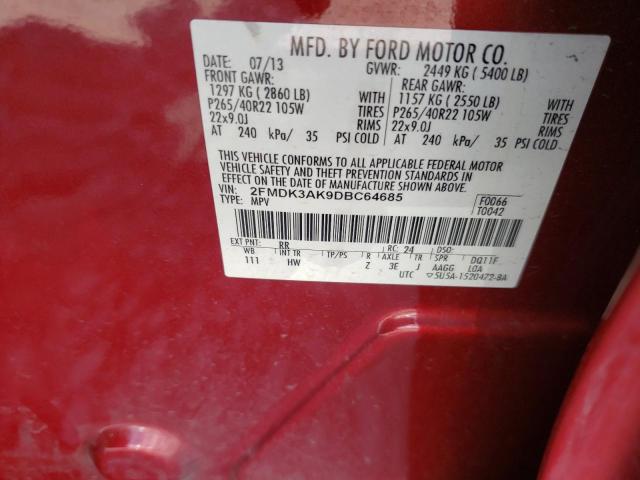Photo 10 from auction – 2013 FORD EDGE SPORT with VIN 2FMDK3AK9DBC64685