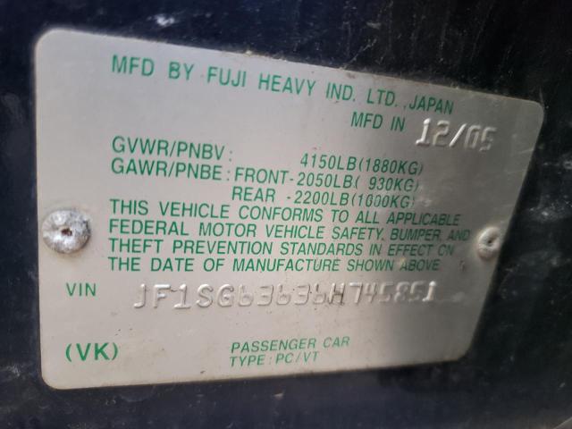 Photo 10 from auction – 2006 SUBARU FORESTER 2 with VIN JF1SG63636H745851