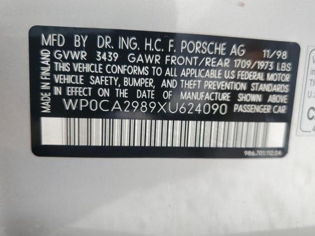 Photo 10 from auction – 1999 PORSCHE BOXSTER with VIN WP0CA2989XU624090