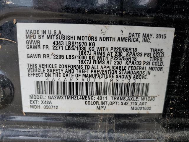 Photo 10 from auction – 2015 MITSUBISHI OUTLANDER with VIN 4A4AR3AU7FE035331