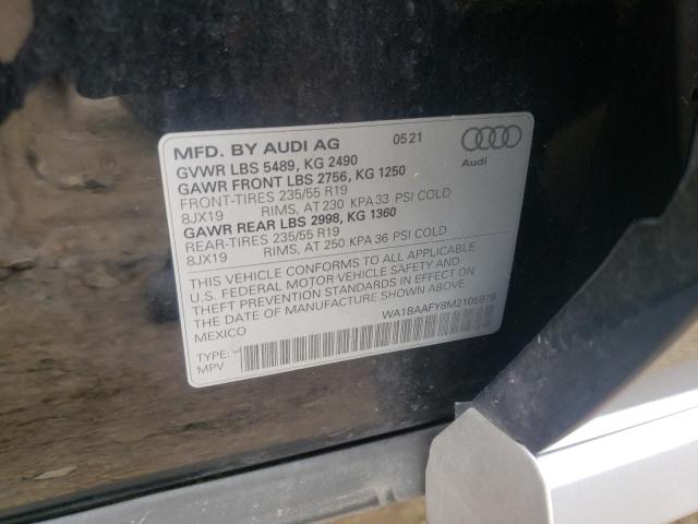 Photo 10 from auction – 2021 AUDI Q5 PREMIUM with VIN WA1BAAFY8M2105978
