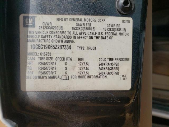 Photo 10 from auction – 2005 CHEVROLET SILVERADO with VIN 1GCEC19X65Z287334