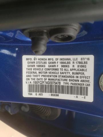 Photo 10 from auction – 2016 HONDA CIVIC EX with VIN 19XFC2F74GE075478