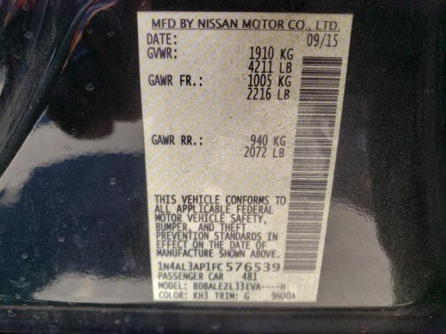 Photo 10 from auction – 2015 NISSAN ALTIMA 2.5 with VIN 1N4AL3AP1FC576539