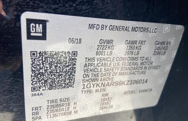 Photo 10 from auction – 2019 CADILLAC XT5 with VIN 1GYKNARS6KZ106014