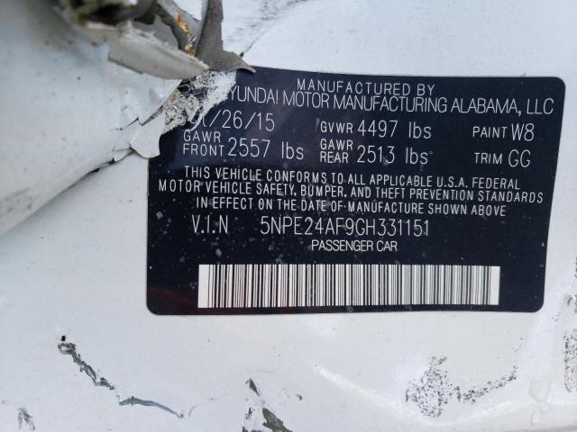 Photo 10 from auction – 2016 HYUNDAI SONATA SE with VIN 5NPE24AF9GH331151