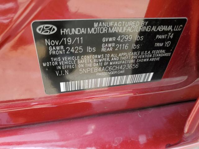 Photo 10 from auction – 2012 HYUNDAI SONATA GLS with VIN 5NPEB4AC6CH423656