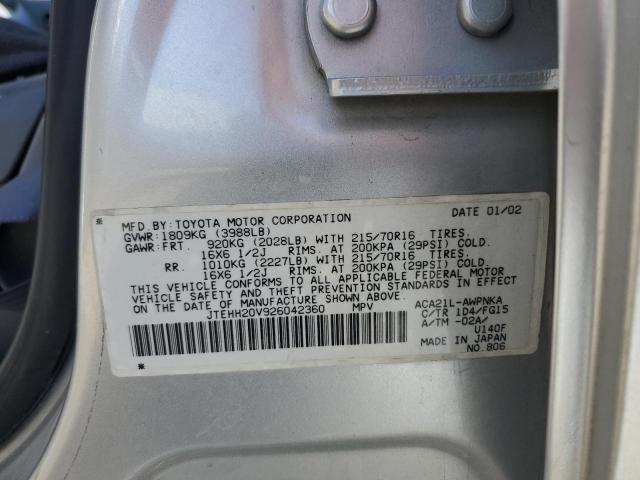 Photo 10 from auction – 2002 TOYOTA RAV4 with VIN JTEHH20V926042360