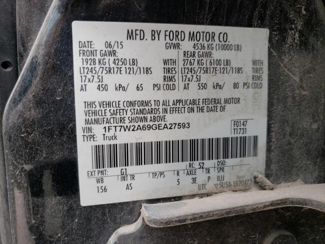 Photo 10 from auction – 2016 FORD F250 SUPER with VIN 1FT7W2A69GEA27593