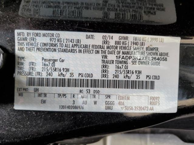 Photo 10 from auction – 2014 FORD FOCUS SE with VIN 1FADP3K2XEL264058