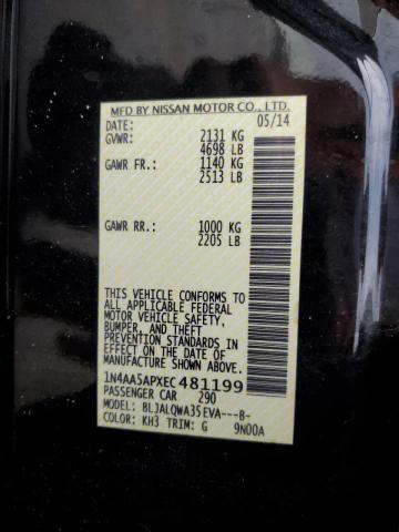 Photo 10 from auction – 2014 NISSAN MAXIMA S with VIN 1N4AA5APXEC481199