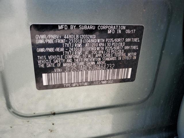 Photo 10 from auction – 2018 SUBARU FORESTER 2 with VIN JF2SJABC6JH484232