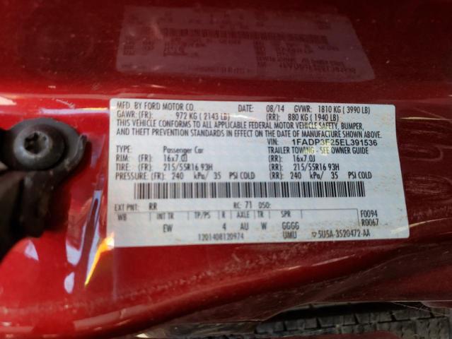 Photo 10 from auction – 2014 FORD FOCUS SE with VIN 1FADP3F25EL391536