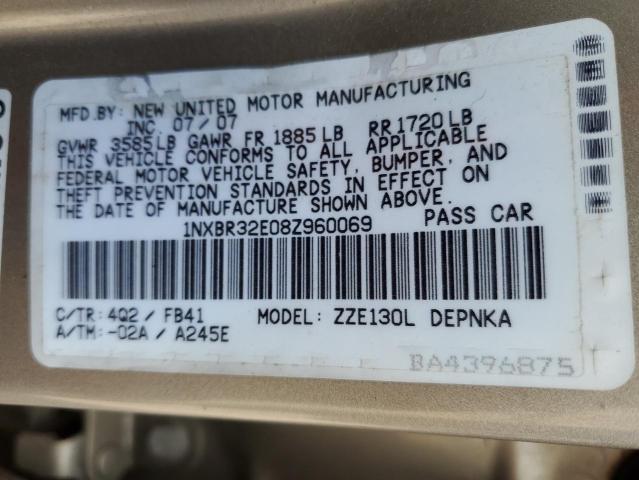 Photo 10 from auction – 2008 TOYOTA COROLLA CE with VIN 1NXBR32E08Z960069