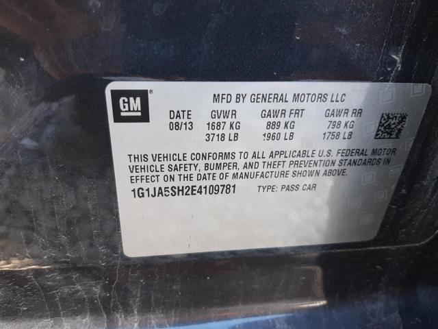 Photo 10 from auction – 2014 CHEVROLET SONIC LS with VIN 1G1JA5SH2E4109781