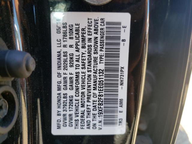 Photo 10 from auction – 2014 HONDA CIVIC EX with VIN 19XFB2F81EE051132