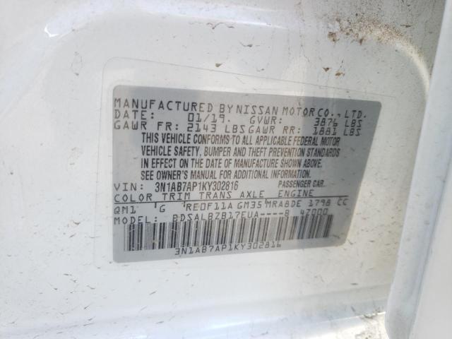 Photo 10 from auction – 2019 NISSAN SENTRA S with VIN 3N1AB7AP1KY302816
