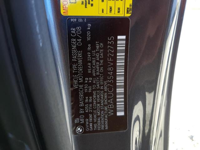 Photo 10 from auction – 2008 BMW 135 I with VIN WBAUC73548VF22735