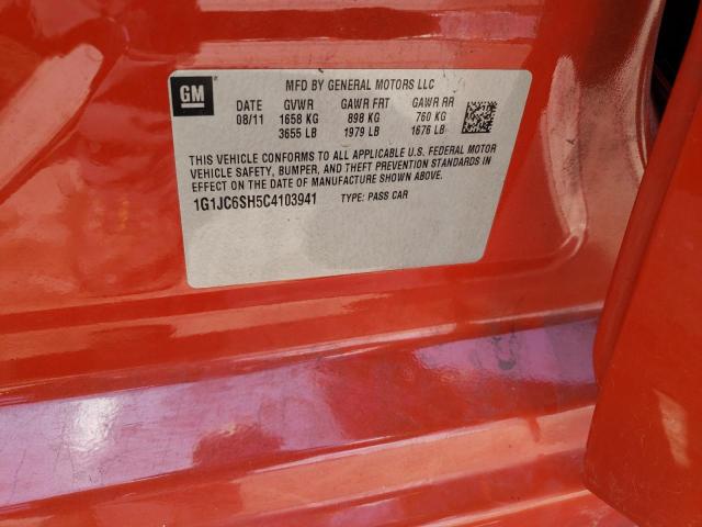 Photo 10 from auction – 2012 CHEVROLET SONIC with VIN 1G1JC6SH5C4103941