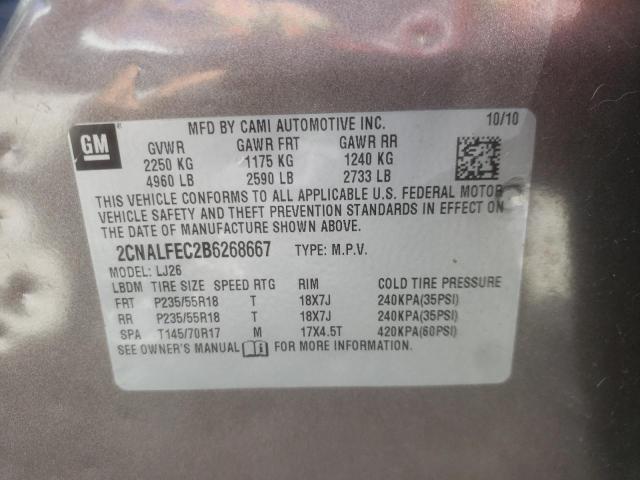 Photo 10 from auction – 2011 CHEVROLET EQUINOX LT with VIN 2CNALFEC2B6268667