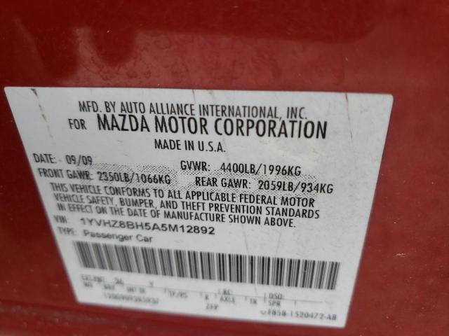 Photo 10 from auction – 2010 MAZDA 6 I with VIN 1YVHZ8BH5A5M12892