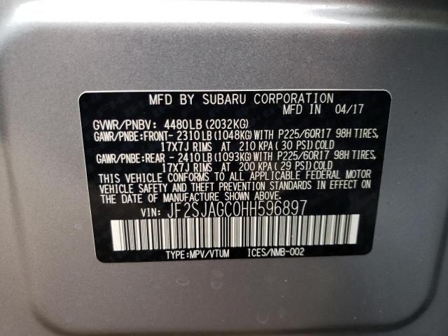 Photo 10 from auction – 2017 SUBARU FORESTER 2 with VIN JF2SJAGC0HH596897