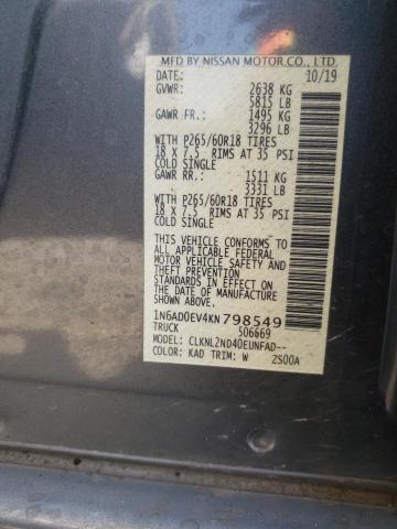Photo 10 from auction – 2019 NISSAN FRONTIER S with VIN 1N6AD0EV4KN798549