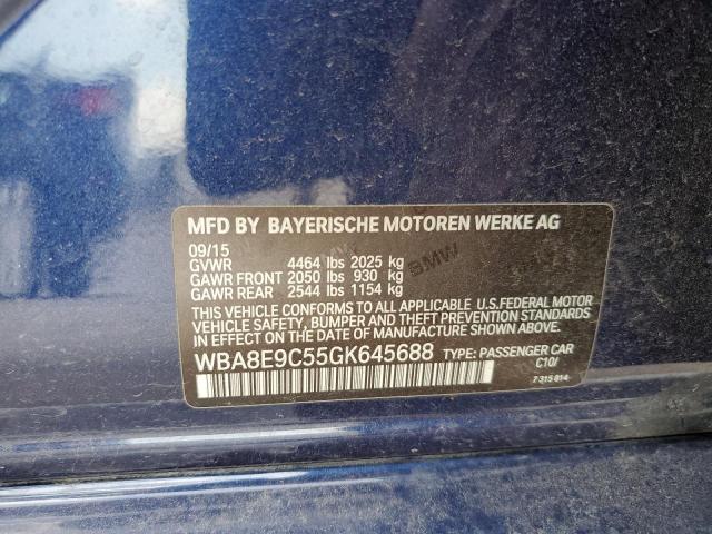 Photo 10 from auction – 2016 BMW 328 I SULE with VIN WBA8E9C55GK645688