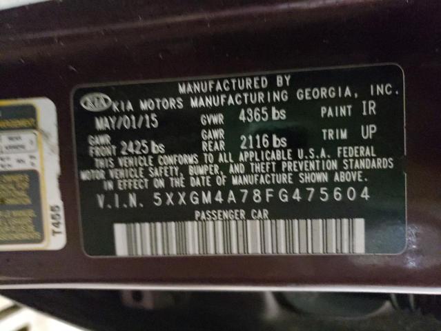 Photo 10 from auction – 2015 KIA OPTIMA with VIN 5XXGM4A78FG475604