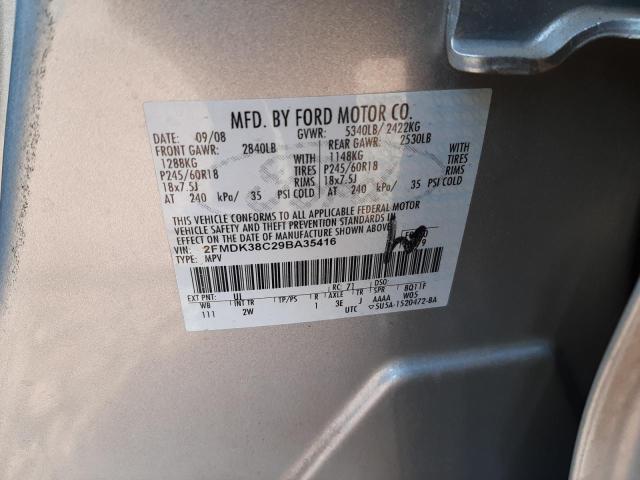 Photo 10 from auction – 2009 FORD EDGE SEL with VIN 2FMDK38C29BA35416