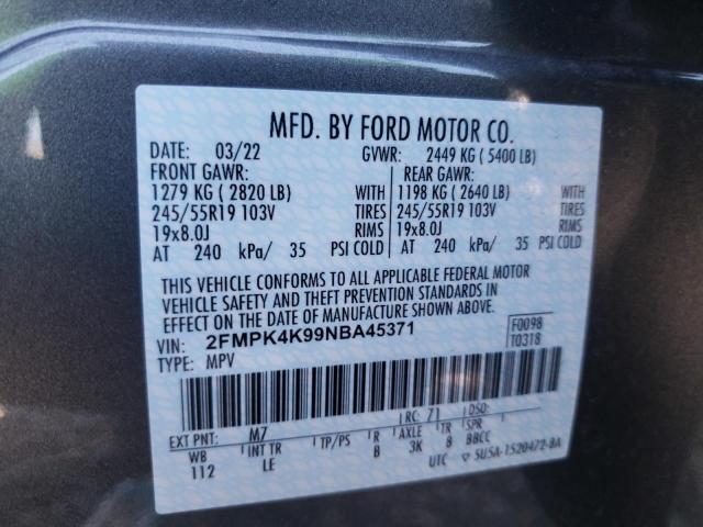 Photo 10 from auction – 2022 FORD EDGE TITAN with VIN 2FMPK4K99NBA45371
