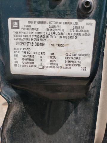 Photo 10 from auction – 2002 CHEVROLET SILVERADO with VIN 2GCEK19T121380489