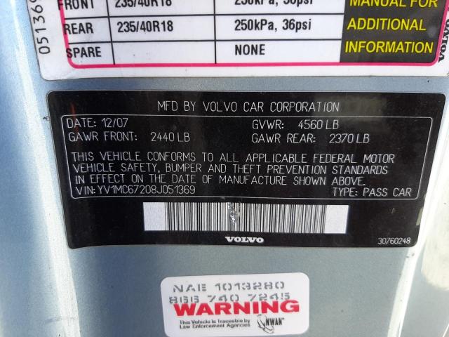 Photo 10 from auction – 2008 VOLVO C70 T5 with VIN YV1MC67208J051369