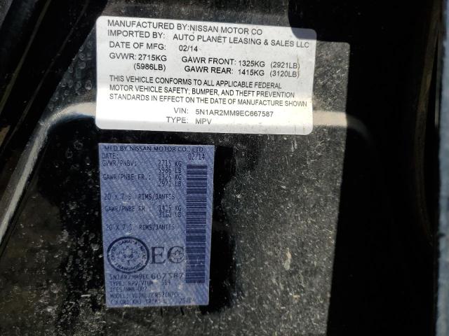 Photo 10 from auction – 2014 NISSAN PATHFINDER with VIN 5N1AR2MM9EC667587