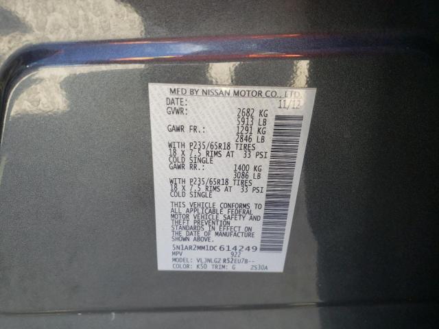 Photo 10 from auction – 2013 NISSAN PATHFINDER with VIN 5N1AR2MM1DC614249