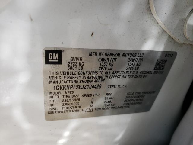Photo 10 from auction – 2018 GMC ACADIA DEN with VIN 1GKKNPLS8JZ104429