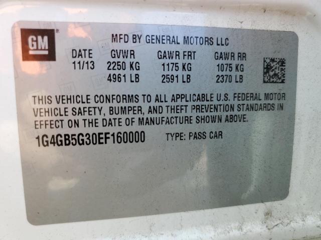 Photo 10 from auction – 2014 BUICK LACROSSE with VIN 1G4GB5G30EF160000