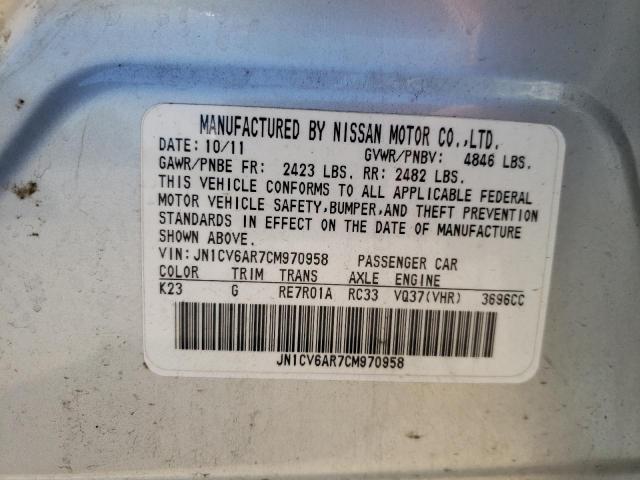 Photo 10 from auction – 2012 INFINITI G37 with VIN JN1CV6AR7CM970958