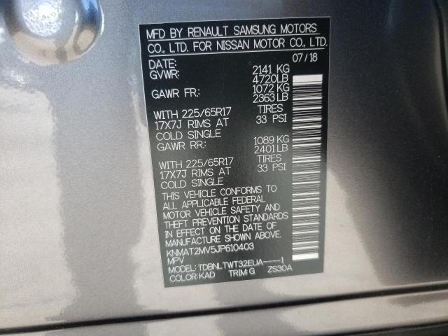 Photo 10 from auction – 2018 NISSAN ROGUE S with VIN KNMAT2MV5JP610403