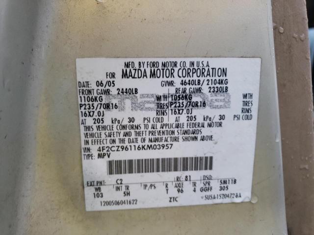 Photo 10 from auction – 2006 MAZDA TRIBUTE S with VIN 4F2CZ96116KM03957
