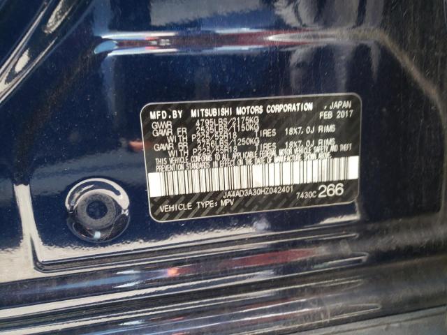 Photo 10 from auction – 2017 MITSUBISHI OUTLANDER with VIN JA4AD3A30HZ042401