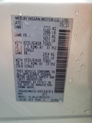 Photo 10 from auction – 2014 NISSAN PATHFINDER with VIN 5N1AR2MN2EC603691