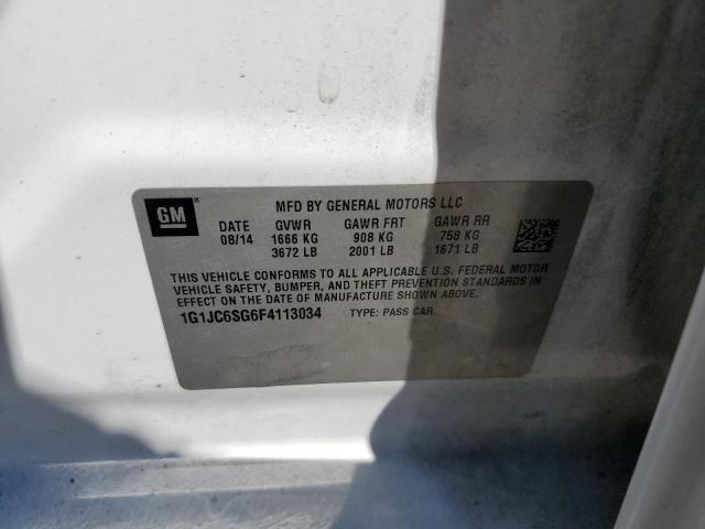 Photo 10 from auction – 2015 CHEVROLET SONIC LT with VIN 1G1JC6SG6F4113034