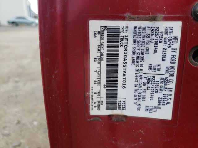 Photo 10 from auction – 1995 FORD RANGER with VIN 1FTCR10A3STA67016